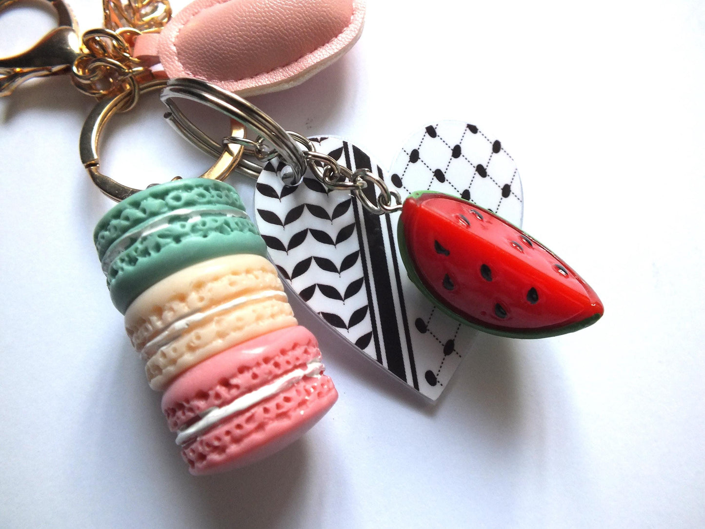 Palestinian Bag Charm with Watermelon Kuffiyah Pattern Keychain Palestine Lanyard Gifts That Support Gaza Fundraiser Keffiyeh Jewelry