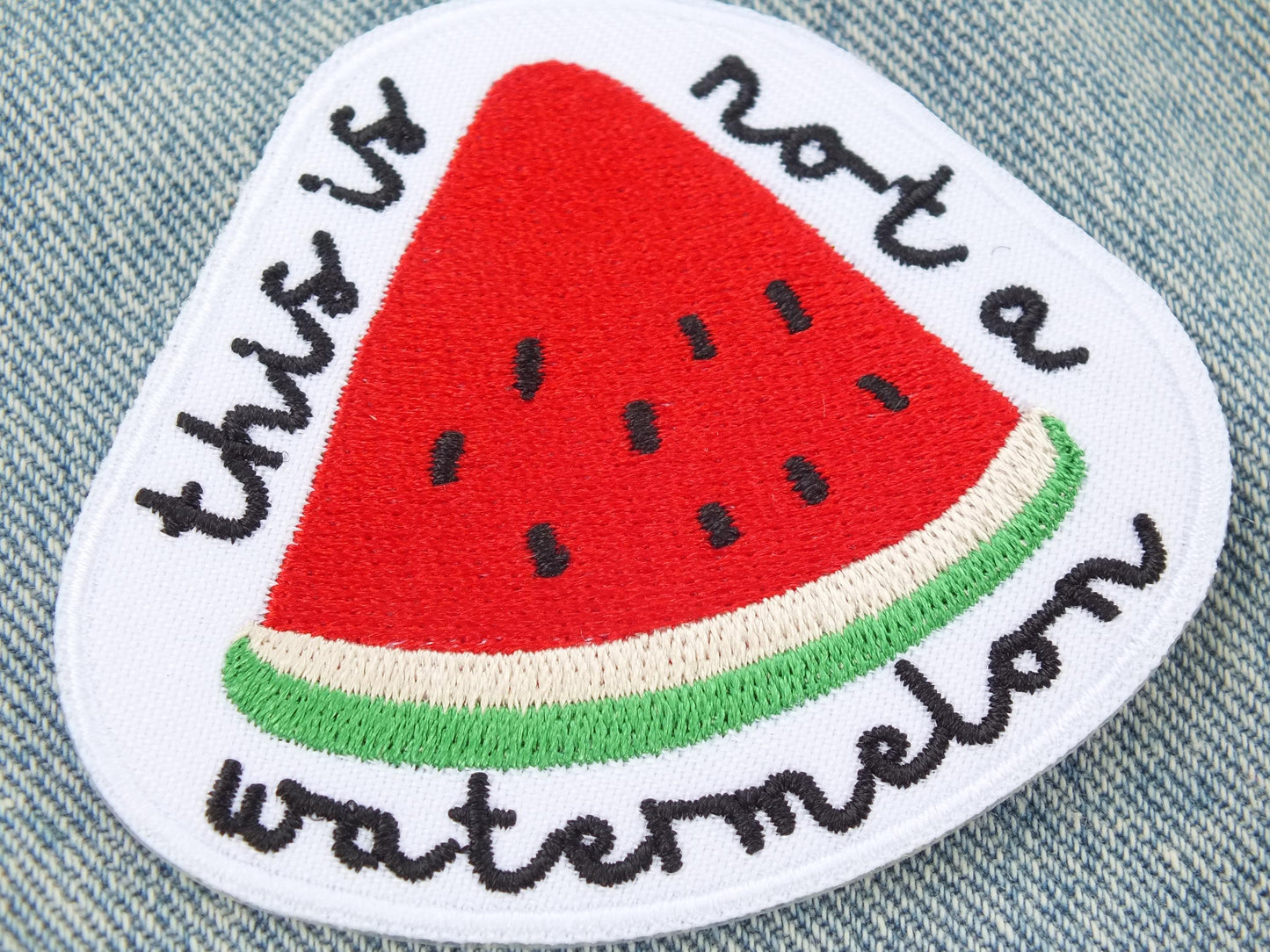Handmade Watermelon Patch – Palestine Activist Embroidery – Iron-On or Hook & Loop Backing - Palestine Flag Sew On Patch for Activist