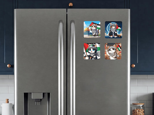 Palestinian Solidarity Magnet – Free Palestine Fridge Art Featuring Cultural Symbols – Locker or Kitchen Decor - Palestine Heritage Gift