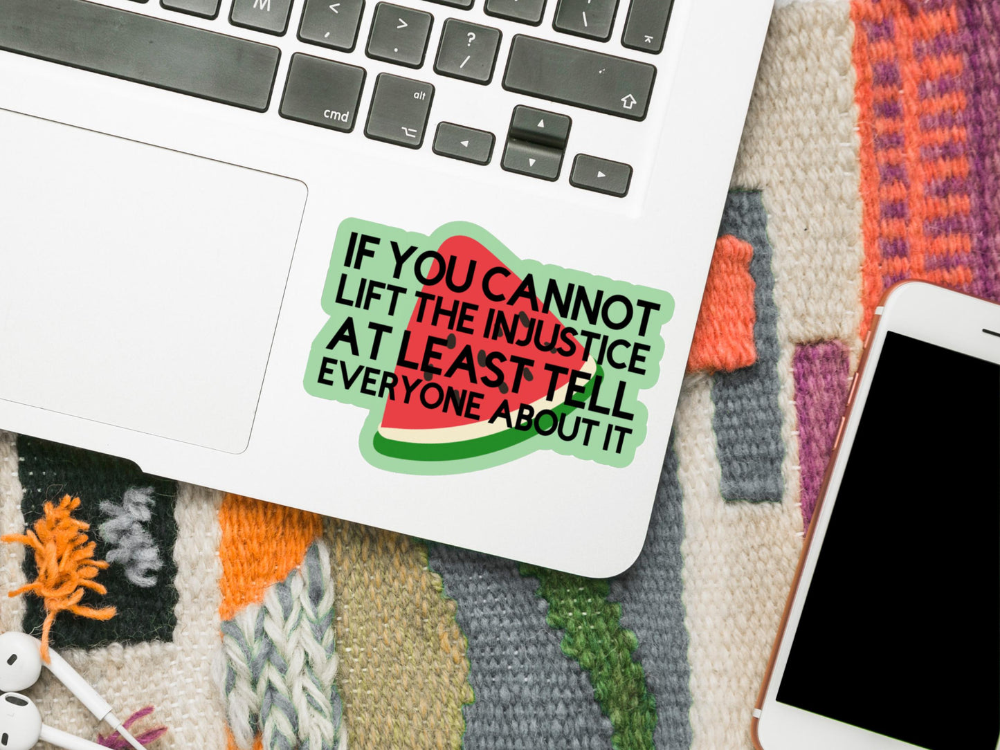 Watermelon Palestine Sticker - Vinyl Decal for Car Bumper, Laptop, Car Window, Water Bottle, iPad, Phone Case – Pro Palestine Decal for Gaza