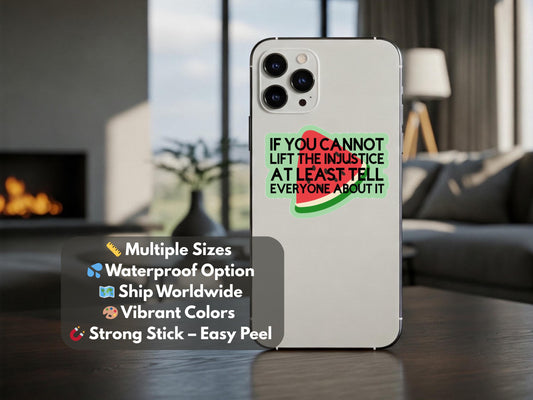 Watermelon Palestine Sticker - Vinyl Decal for Car Bumper, Laptop, Car Window, Water Bottle, iPad, Phone Case – Pro Palestine Decal for Gaza