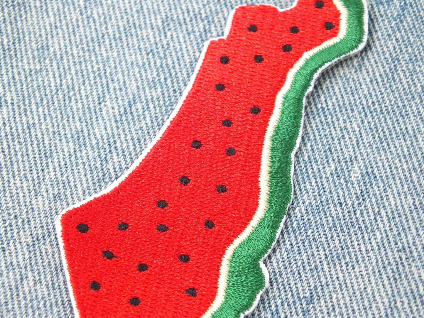 Palestinian Symbol Patch – Embroidered Watermelon Design – Iron-On/Velcro Patch for Protest or Pride - Map of Palestine Patch for Jacket