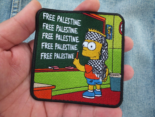 Pro Palestine Activist Patch – Keffiyeh Pattern Embroidery – Iron-On/Velcro Patch for Protest - Political Patch Gift for Awareness