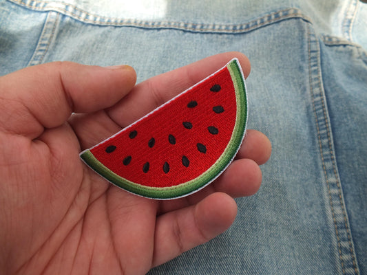 Watermelon Statement Patch for Gaza – Embroidery for Palestine – Cultural Iron-On or Velcro Badge - Protest Accessory for Jacket or Backpack