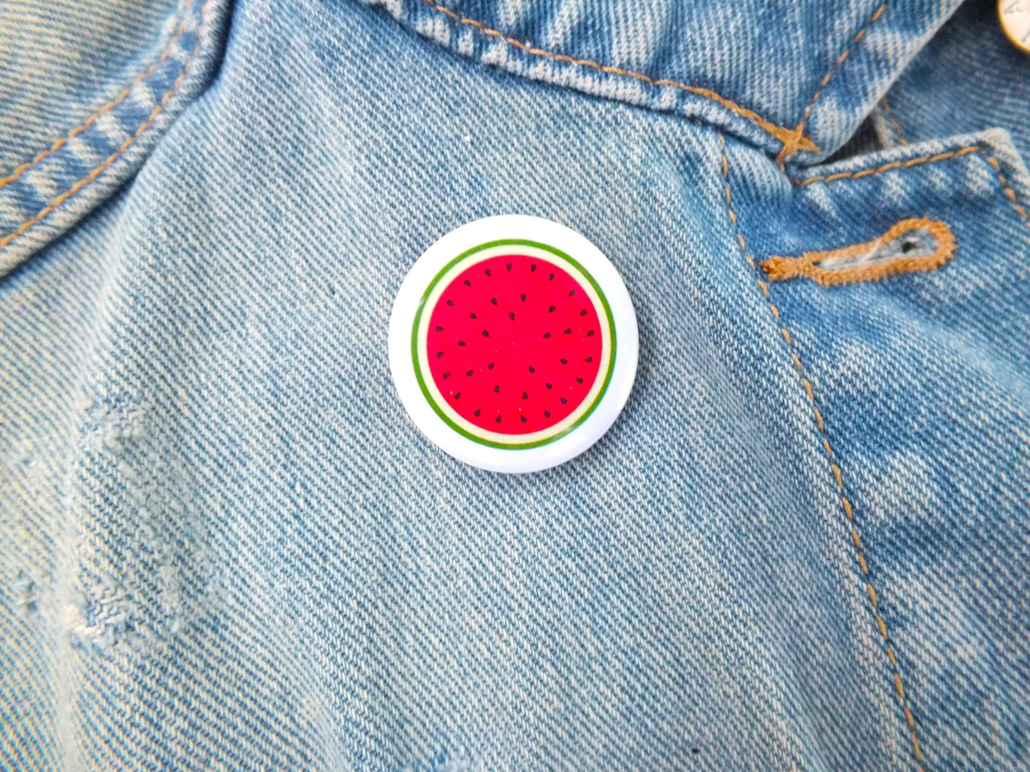 Palestine Badge – Watermelon, Keffiyeh & Flag Design – Resistance Art Pin for Jacket, Backpack, or Gifting - Round Protest Pin for Activist