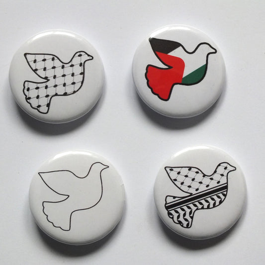 Peace Dove Keffiyeh Pin – Palestine Solidarity Badge for Jacket, Bag or Gift – Gaza Protest Accessory - Pride Badge for Activists Supporters