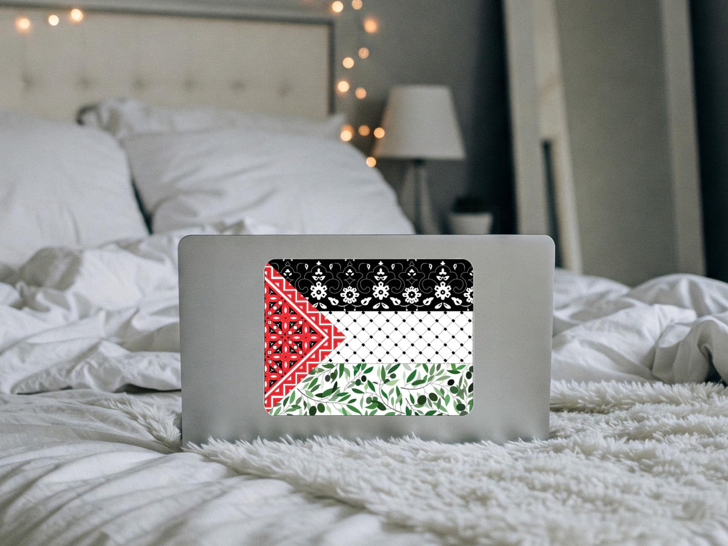 Glossy Palestine Flag Sticker – Free Palestine Vinyl Decal, Pro-Palestine Vinyl Sticker, Waterproof Laptop Sticker, Political Activism Gift