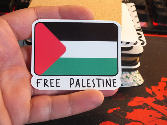 Free Palestine Flag Sticker – High Quality Vinyl for Laptop, Car, Water Bottle – Cultural & Political Art with Proceeds to Gaza Fundraisers