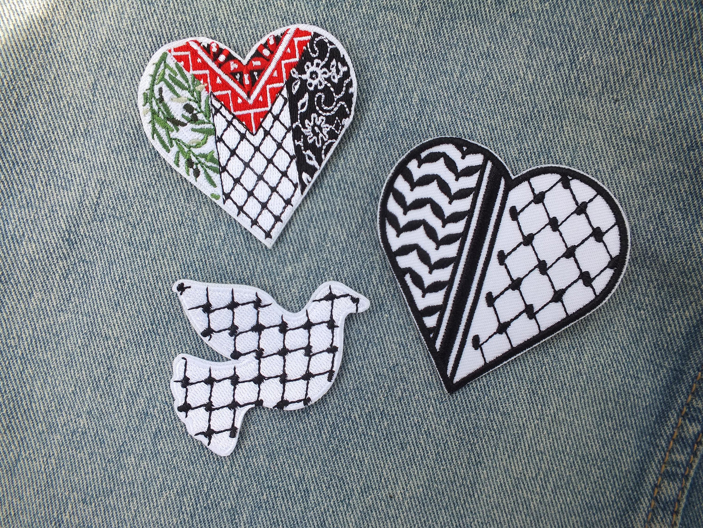 Gaza Activist Patch – Keffiyeh Pattern Embroidery – Iron-On/Velcro Patch for Protest & Cultural Pride - Palestinian Heritage Gift