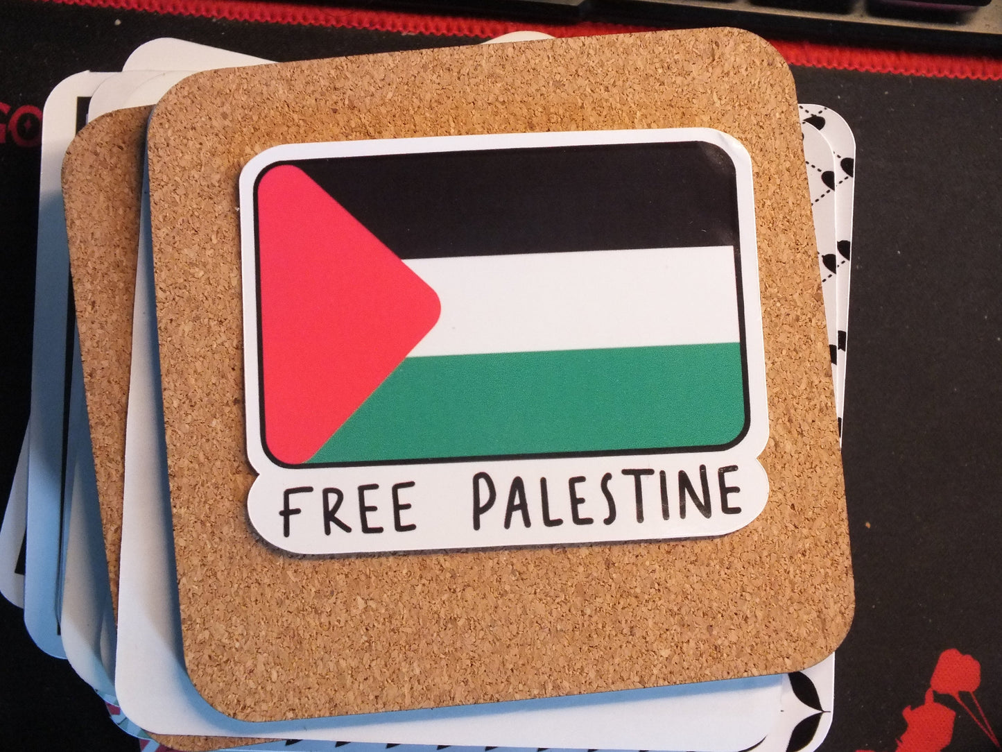 Free Palestine Flag Sticker – High Quality Vinyl for Laptop, Car, Water Bottle – Cultural & Political Art with Proceeds to Gaza Fundraisers