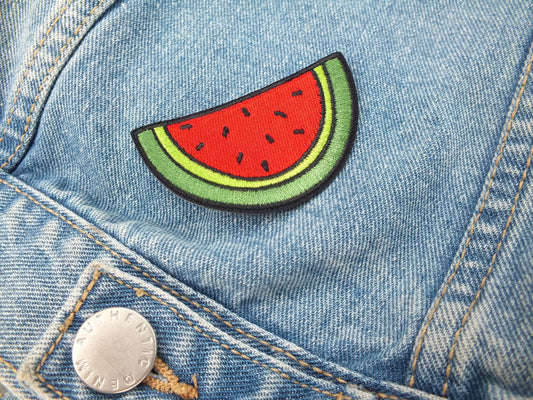 Palestinian Activist Embroidered Patch – Watermelon Art for Palestine – Iron-On or Velcro Protest Symbol - Watermelon Motif