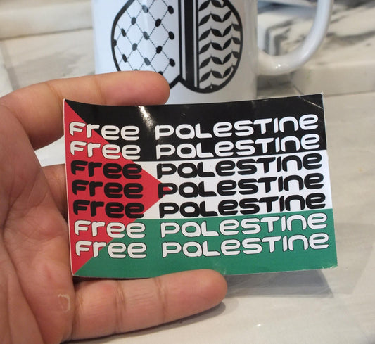 Free Palestine Sticker – Palestinian Flag Vinyl Decal for Journal, Car Window, Water Bottle, Laptop – Pro Palestinian Resistance Symbol