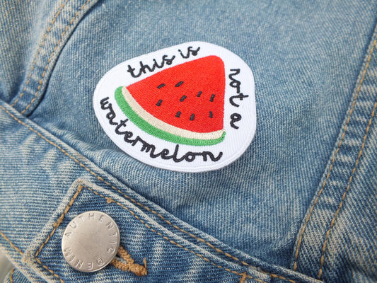 Handmade Watermelon Patch – Palestine Activist Embroidery – Iron-On or Hook & Loop Backing - Palestine Flag Sew On Patch for Activist