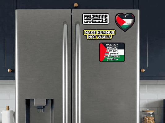 Palestine Protest Art Magnet – Palestinian Design with Flag for Fridge or Locker Decor - Palestinian Heritage Awareness Gifts