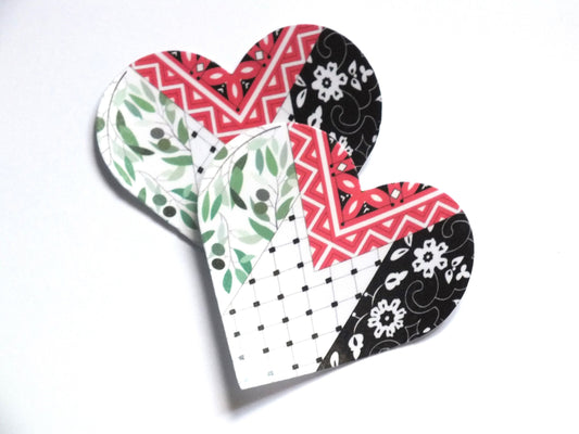 Palestine Heart Sticker – Keffiyeh Pattern with Flag Colors – Waterproof Vinyl Decal for Laptop, Journal, Car Bumper - Proceeds to Gaza