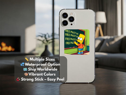 Free Palestine Laptop Sticker - Solidarity with Palestine Decal – Political Art for Water Bottle, Car Bumper, Journal – Waterproof Vinyl