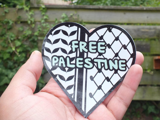 Symbolic Keffiyeh Sticker – Minimalist Free Palestine Vinyl Art for Car Bumper, Laptop, Water Bottle – Durable Glossy Vinyl Decal