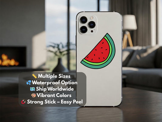Vinyl Watermelon Decal - Minimalist Solidarity Decal for iPhone, Car Window, Car Bumper, Water Bottle – Symbolic Activism Art Sticker