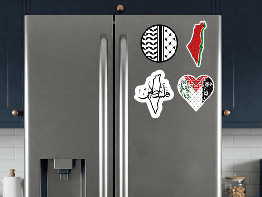 Gaza Activist Magnet for Fridge – Free Palestine Design with Keffiyeh & Watermelon – Political Art Decor - Map of Palestine