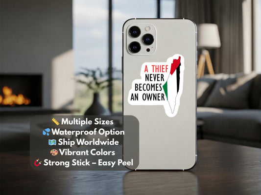 Palestinian Pride Sticker – Flag Decal for Phone, Water Bottle, Laptop, Car , Truck – Support Human Rights - Gift for Gaza Activist