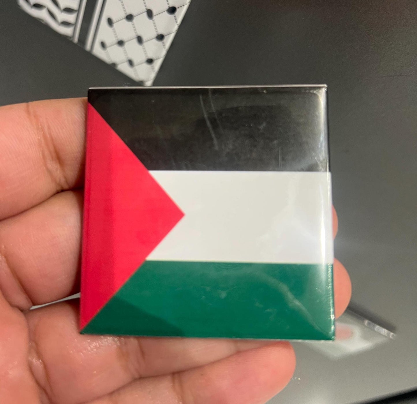 Bold Fridge Magnet for Gaza – Palestine-Inspired Watermelon + Keffiyeh Design – Cultural Activism Gift - Flag of Palestine Locker Magnet