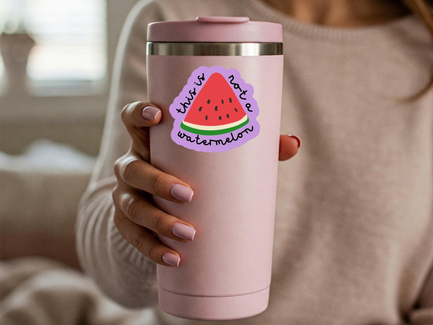 Pro Palestine Watermelon Decal - Free Palestine Sticker for Car Window, Laptop, Water Bottle, Journal – Subtle Vinyl Protest for Gaza