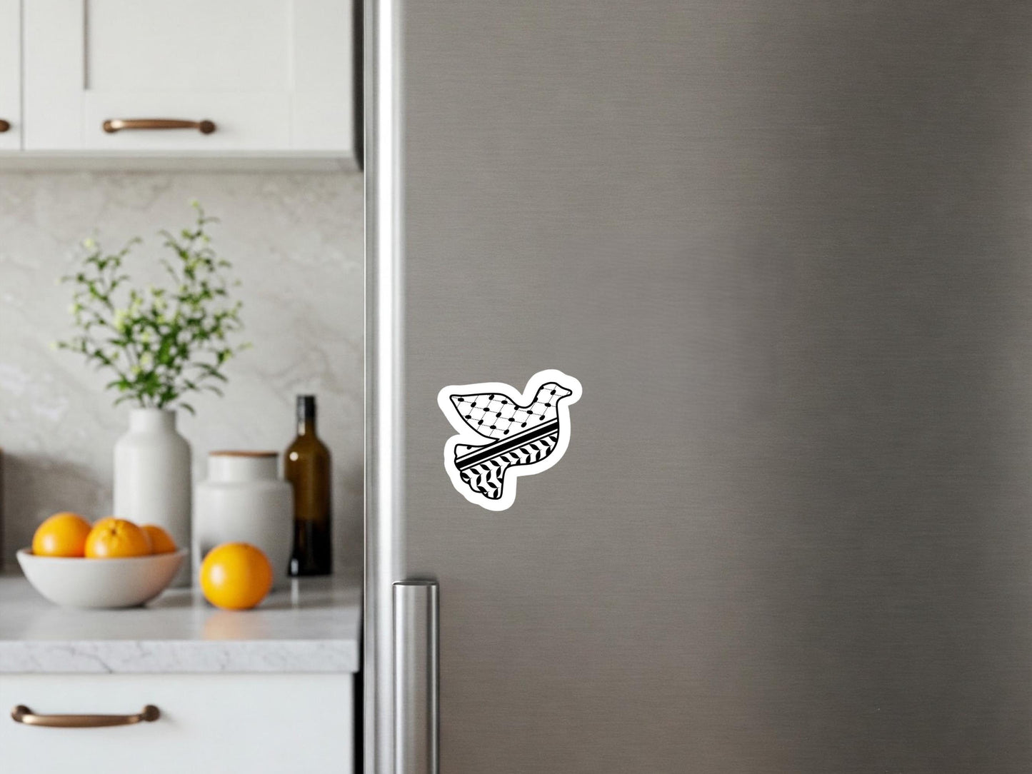 Palestine Fridge Magnet – Watermelon and Keffiyeh Design Supporting Palestine & Gaza – Cultural Identity Solidarity Gift