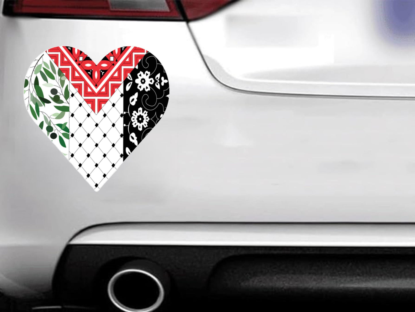 Keffiyeh Palestine Sticker – Black and White Vinyl Decal for Laptop, Car Bumper, Car Windscreen, Water Bottle – Free Palestine Symbol