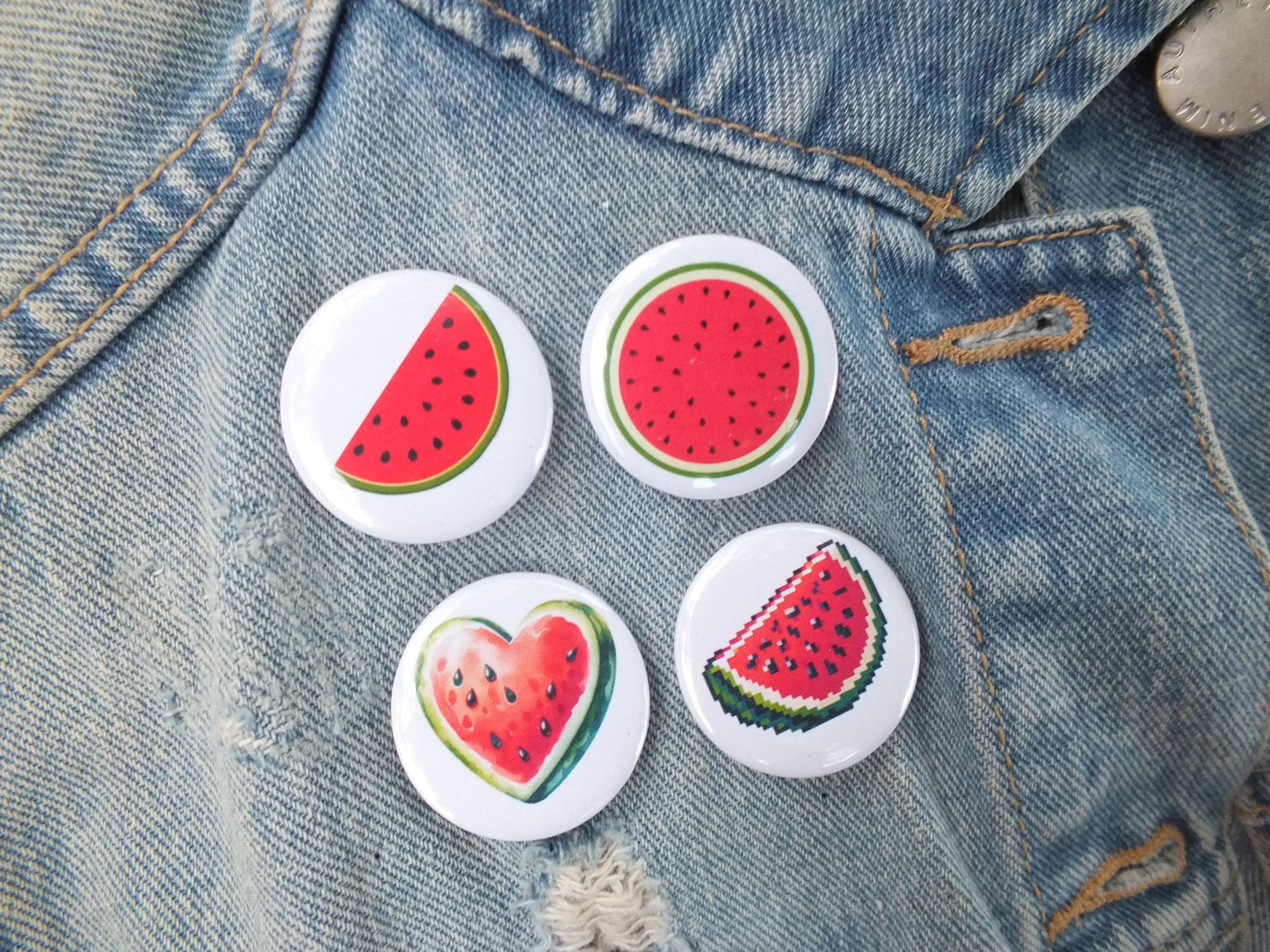 Palestine Watermelon Pin - Round Solidarity Badge – Symbol of Palestine for Gaza – Perfect Activist Gift or Statement Pin