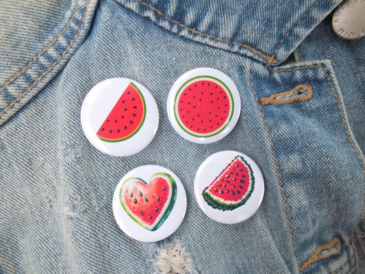 Palestine Watermelon Pin - Round Solidarity Badge – Symbol of Palestine for Gaza – Perfect Activist Gift or Statement Pin