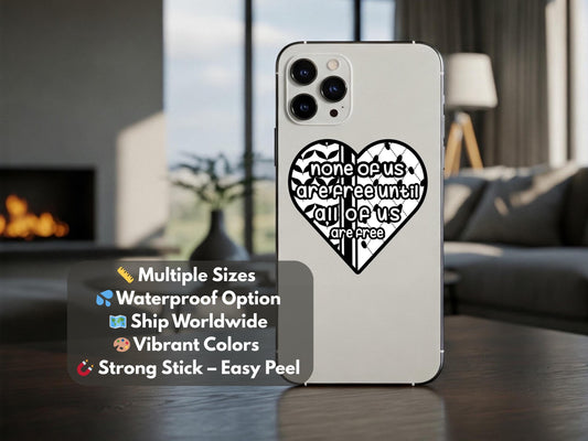 Keffiyeh Resistance Sticker – Palestine Symbolic Art for Laptop, iPhone, Water Bottle – Durable Glossy Vinyl with Proceeds to Gaza Charity