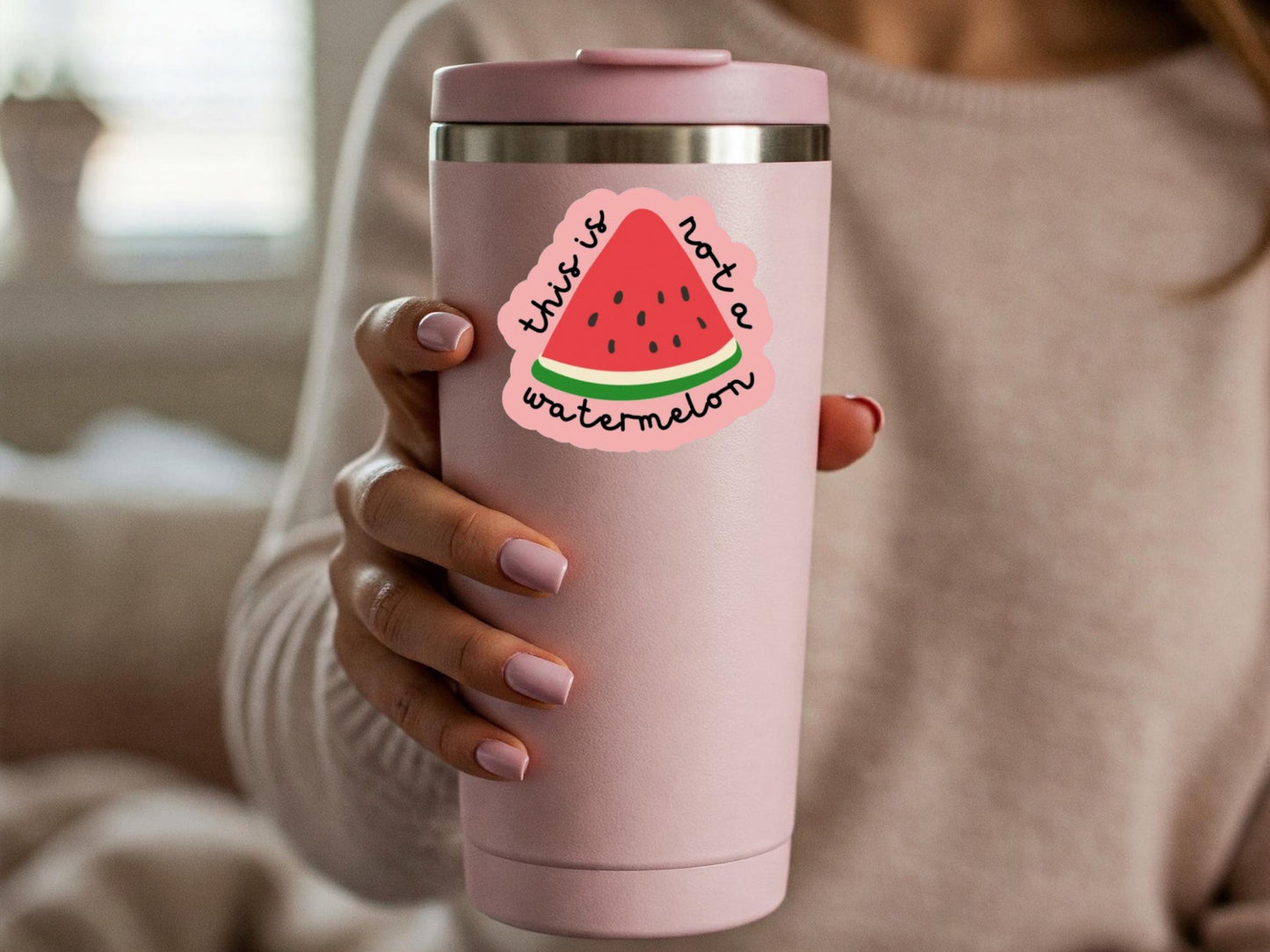 Watermelon Palestine Sticker - Palestine Flag Symbol for Car Bumper, iPad, Laptop, Hydro Flask, Journal – Political Art Decal for Activist