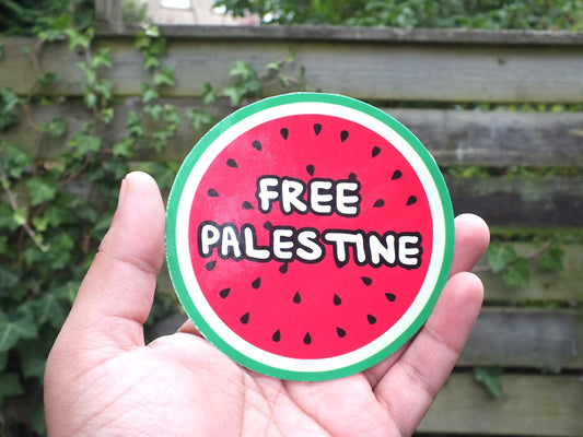 Pro Palestine Watermelon Decal - Glossy Sticker for Laptop, Car Windscreen, Water Bottle, iPad, Phone Case – Symbol of Palestine Sticker
