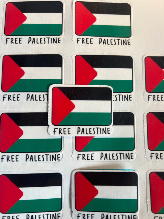 Glossy Flag of Palestine Vinyl Sticker for Pro Palestinian Activist - Minimalist Palestinian Flag Decal for Laptop, Water Bottle, Car Bumper