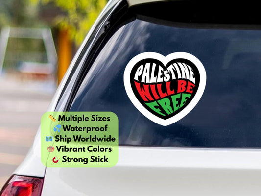 Large Palestine Sticker for Windscreen – Free Palestine Decal, Pro-Palestine Vinyl Decal, Waterproof Laptop Sticker, Political Activism Gift