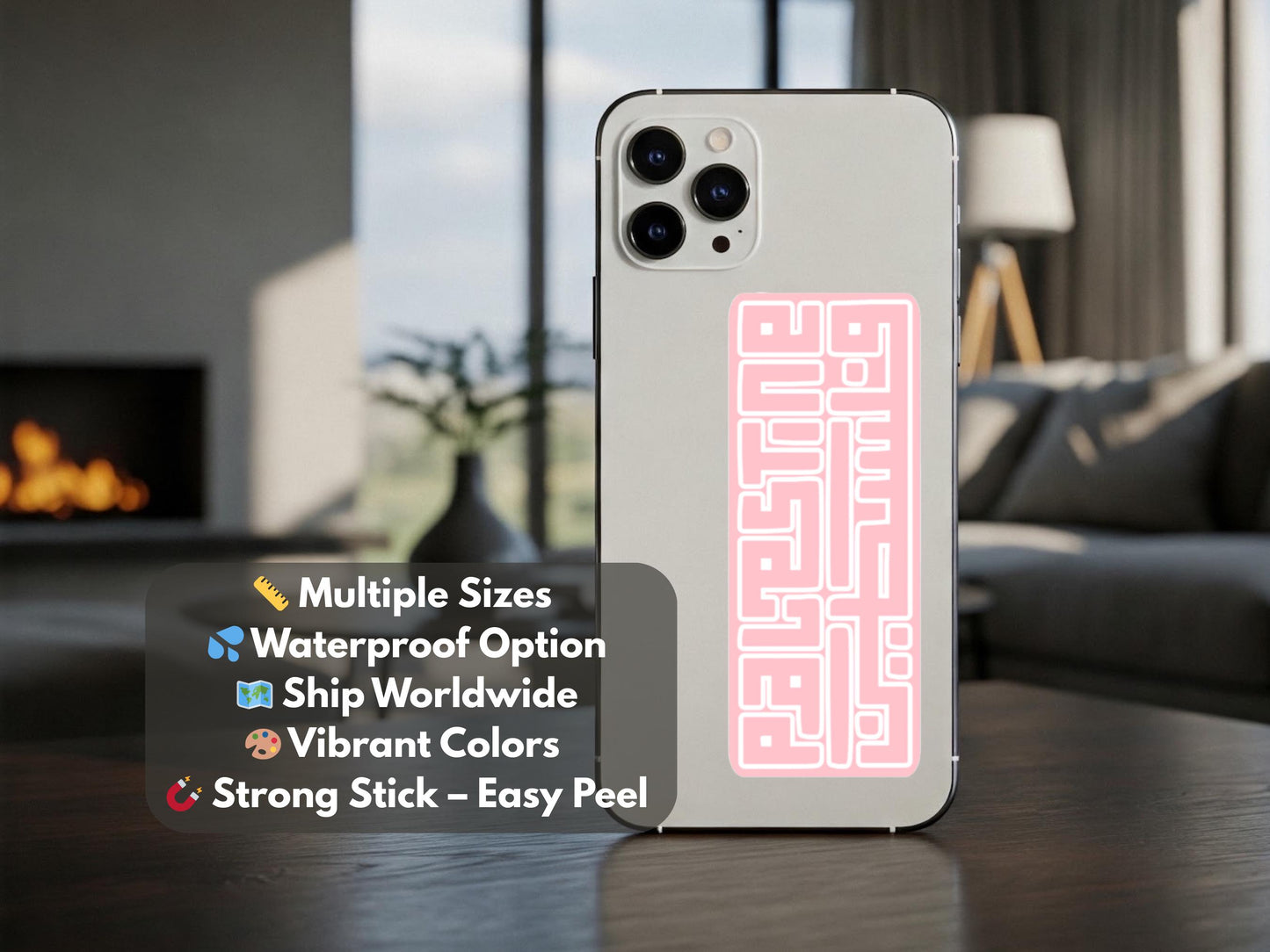 Pro Palestine Sticker – Pink Vinyl Decal for Car, Water Bottle, Journal, Laptop – Resistance and Awareness Sticker for Gaza Activist