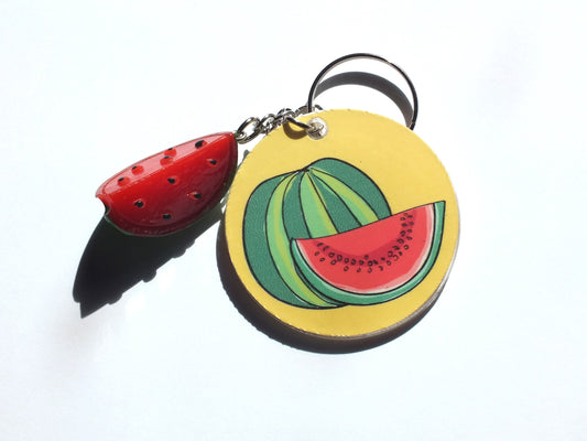 Palestinian Symbol Keychain – 3d Watermelon Charms – Handmade Political Gift for Pro Palestine Activist with Proceeds donated to Gaza