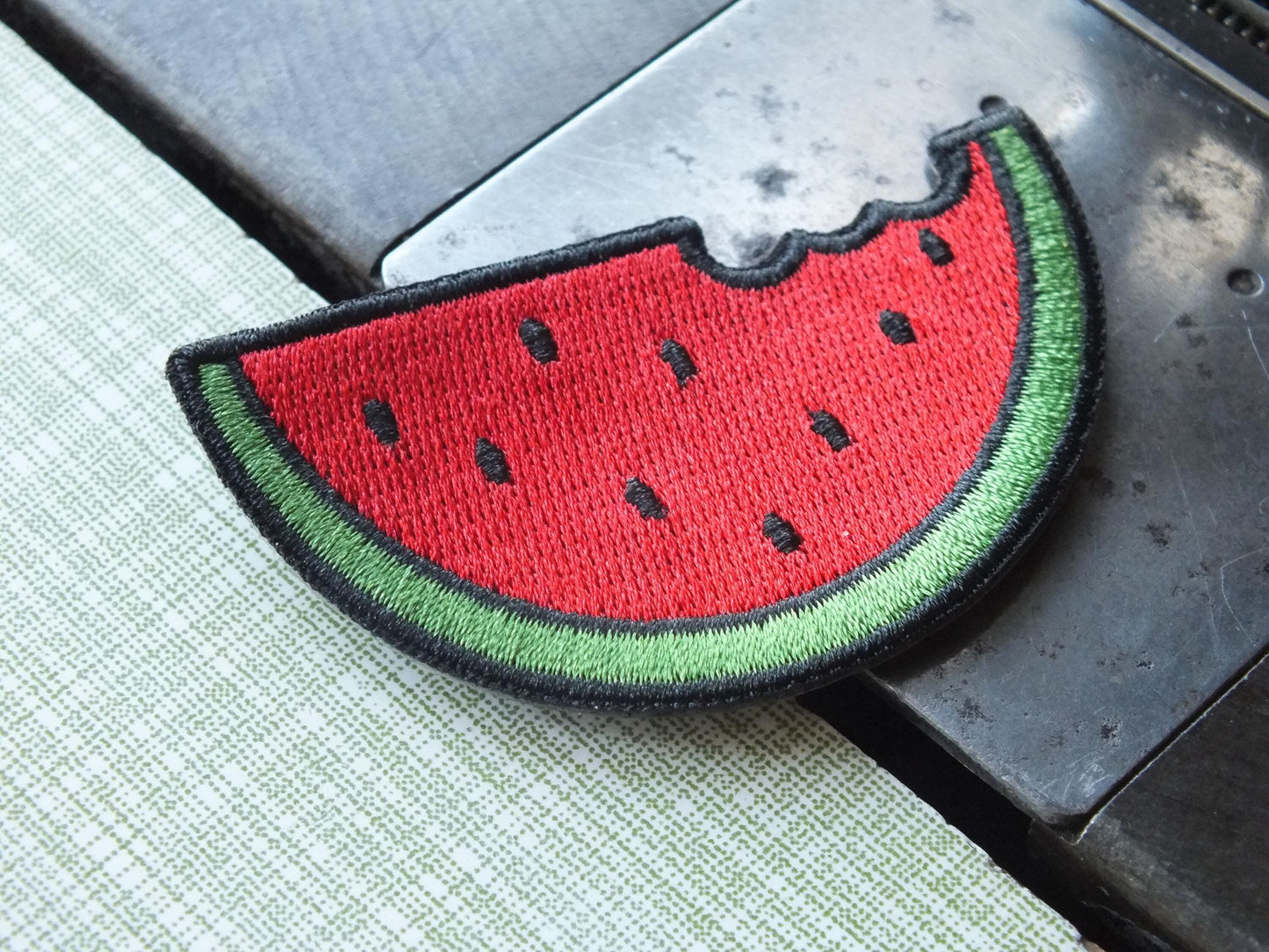 Palestinian Symbol Patch – Embroidered Watermelon Design – Iron-On/Velcro Patch - Subtle Protest Artwork Sew On Patch for Gaza
