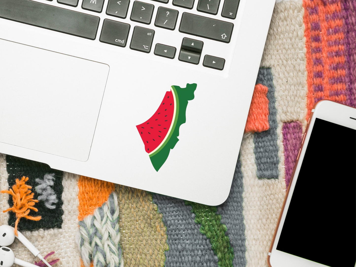 Watermelon Protest Sticker – Palestine Solidarity Vinyl Decal for Laptop, Water Bottle, Car Bumper, iPad – Pro Palestine Resistance Decal