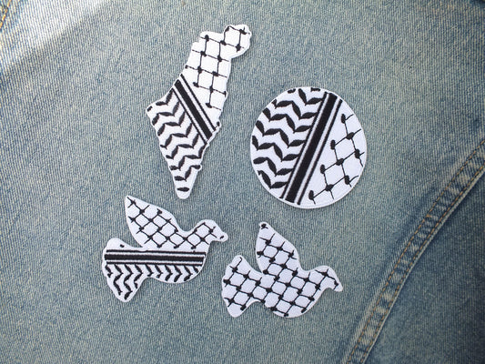 Embroidered Protest Patch – Keffiyeh Pattern Design – Iron-On or Velcro Badge for Activists - Solidarity Gift for Palestine Supporters