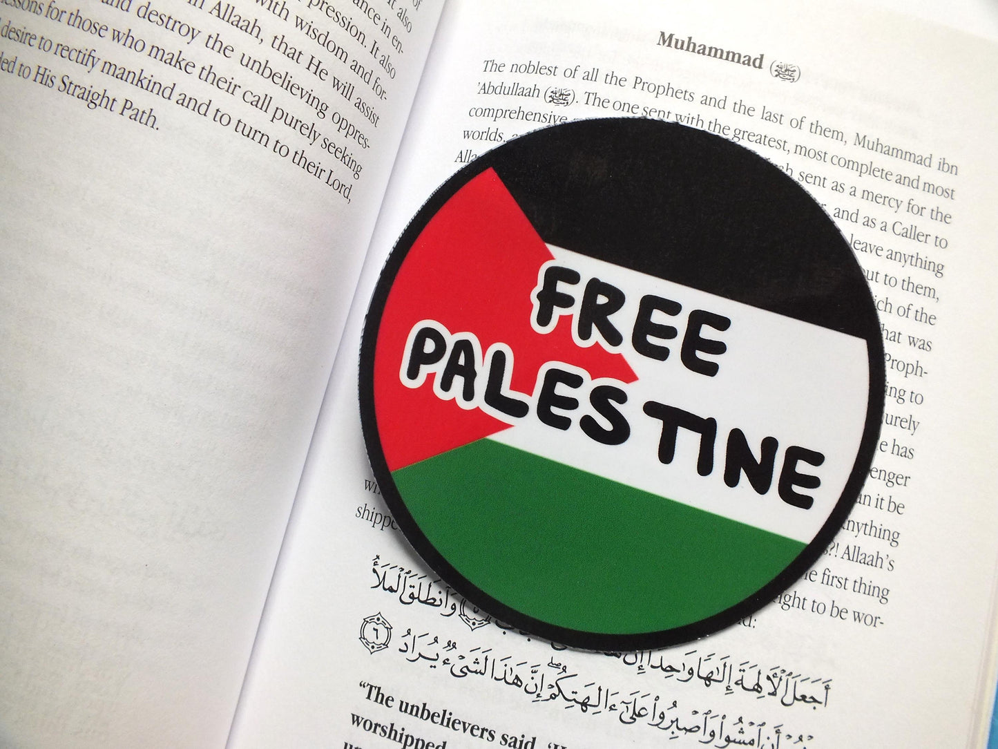 Free Palestine Car Bumper Sticker - Glossy Waterproof Vinyl for Car, Window, Water Bottle – Round Free Palestine Flag Art Sticker
