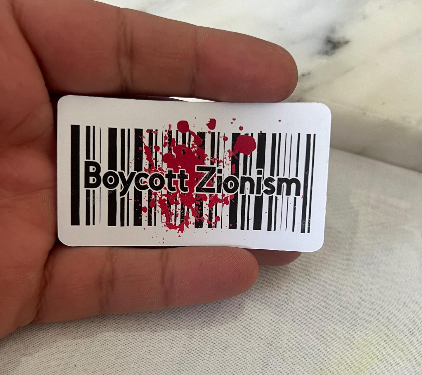 Boycott Israel Activist Sticker – Glossy Free Palestine Protest Decal for Laptop, iPad, Car Windscreen – Durable Vinyl Resistance Art