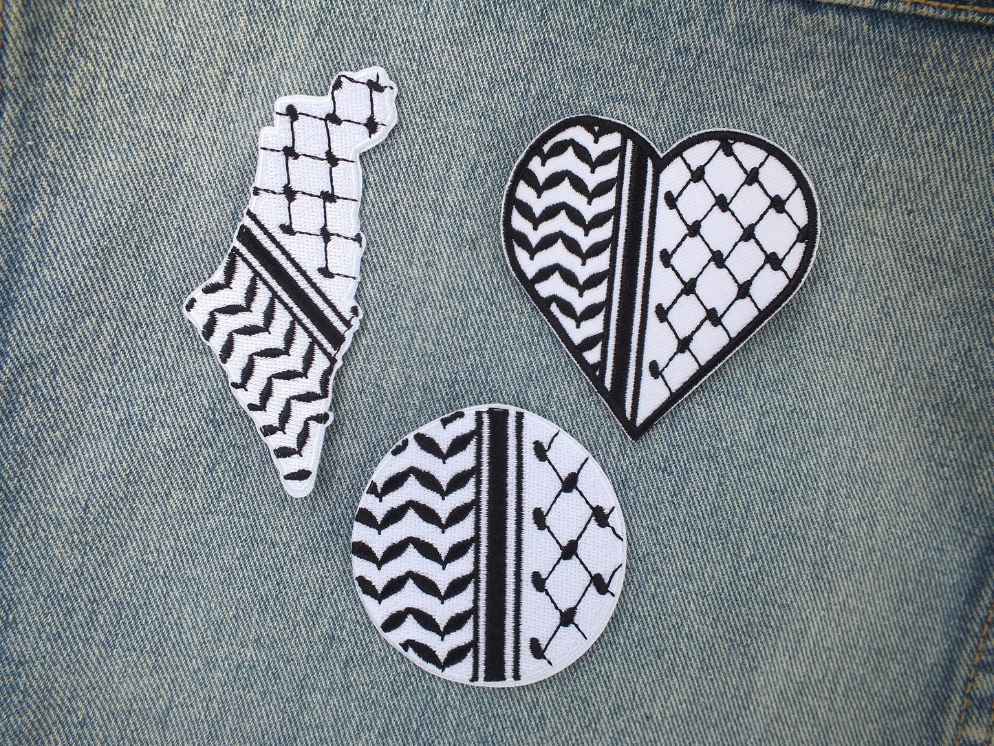 Palestinian Heart Patch – Embroidered Iron-On Patch for Jacket, Tote Bag, Backpack - Palestine Flag Sew On Patch Gift for Activist