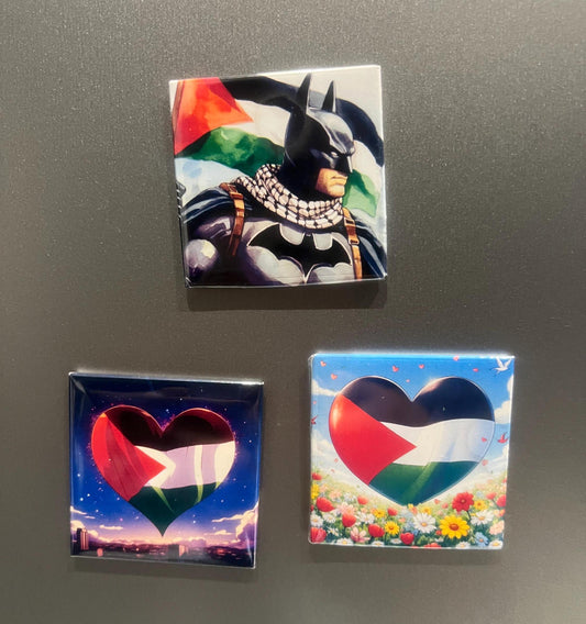 Palestine Support Magnet – Watermelon and Keffiyeh Vinyl Design for Fridge or Office Display - Flag of Palestine Design for Locker