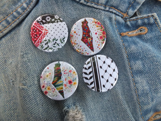 Keffiyeh Pattern Pin for Gaza – Solidarity Badge for Palestine – Cultural Design for Clothing or Accessories - Backpack or Jacket Accessory