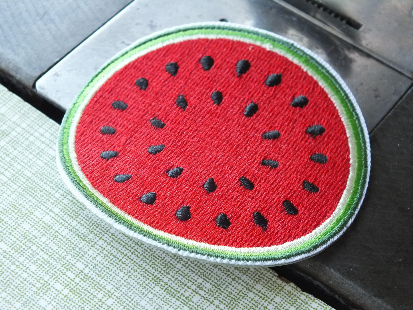 Palestine Embroidered Patch – Watermelon Symbol of Resistance – Iron-On or Velcro Cultural Badge - Round Patch with Bold Colours