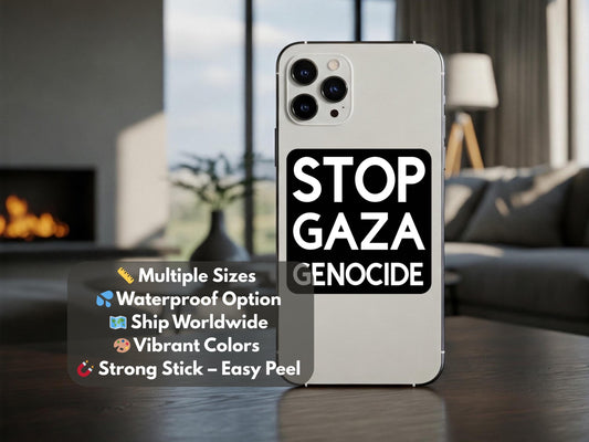 Palestinian Human Rights Vinyl Sticker – Palestine Solidarity Design for Laptop, Water Bottle, Phone Case – Gaza Activist Gift