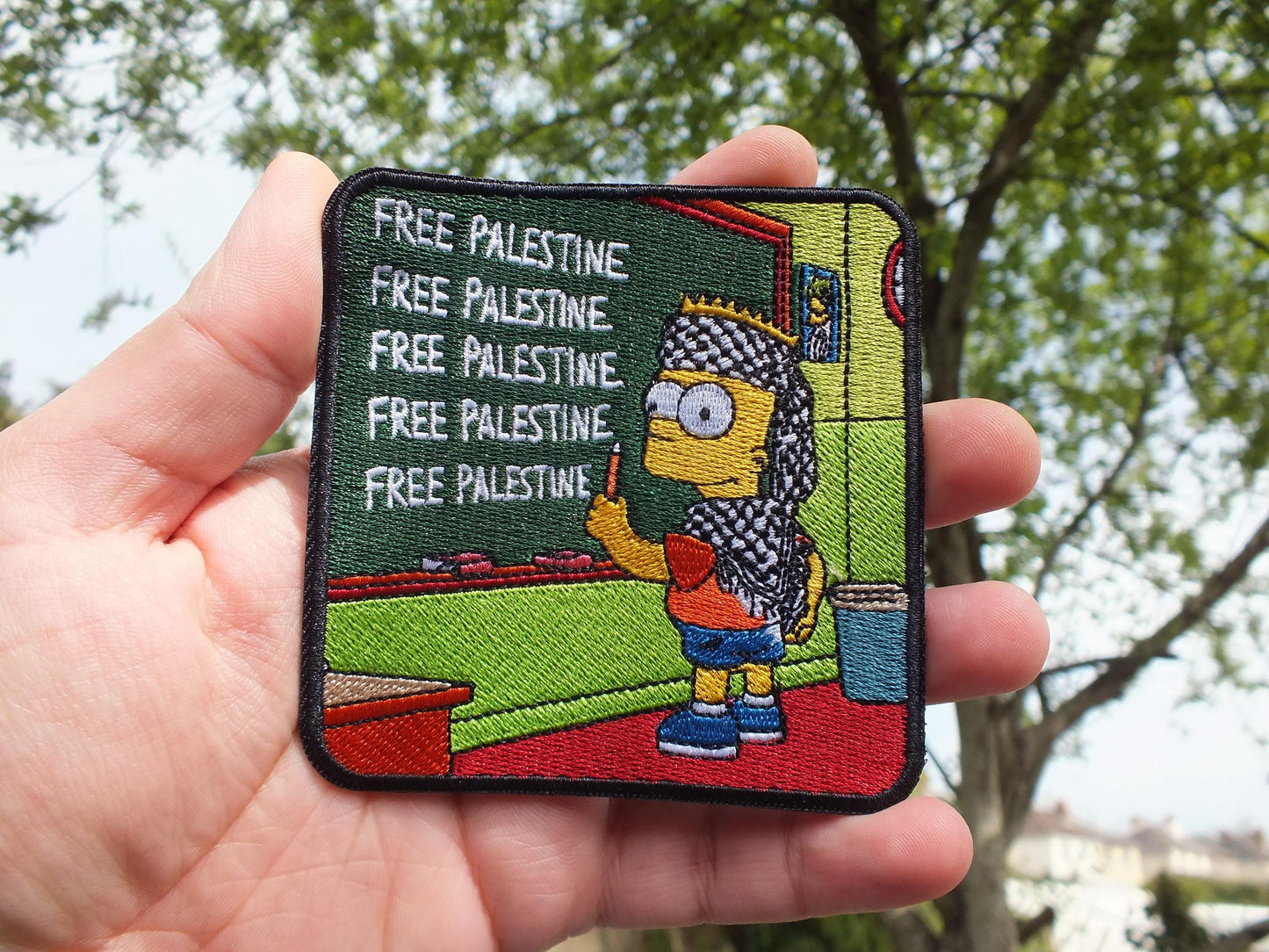Pro Palestine Activist Patch – Keffiyeh Pattern Embroidery – Iron-On/Velcro Patch for Protest - Political Patch Gift for Awareness