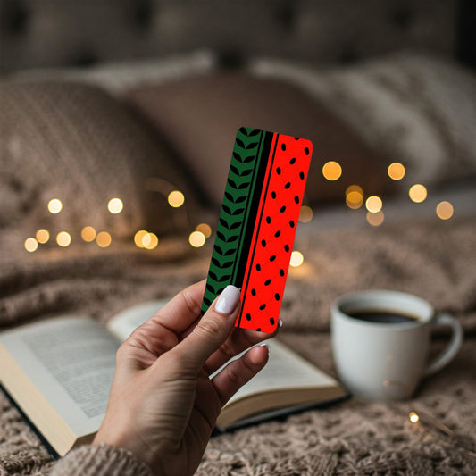 Palestine Watermelon Art Bookmark - Handmade Book Gift for Awareness - Palestinian Heritage Bookmark - Symbol of Palestine