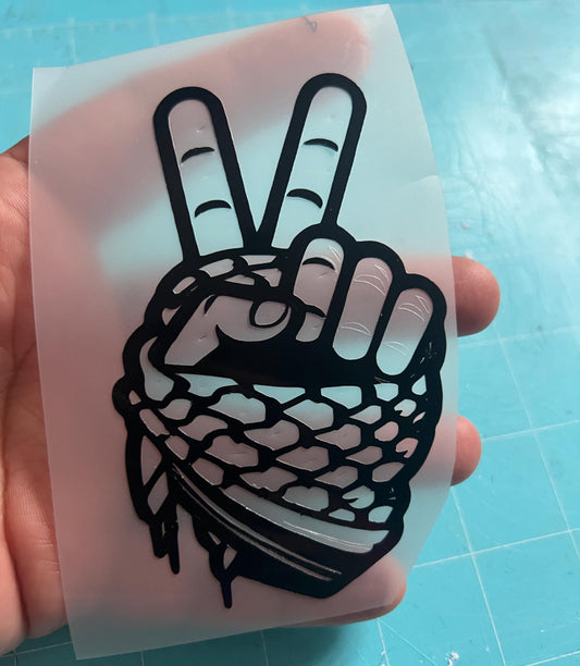 Palestine Keffiyeh Car Vinyl Decal - Resistance Art for Laptop, Water Bottle, Car Windscreen – Symbol of Solidarity with Proceeds to Gaza